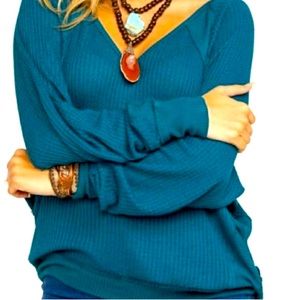 We the Free by Free People Santa Clara Thermal V-Neck Top.